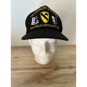 Vtg 1st Cavalry Division 61st Field Artillery BN Black Baseball Cap Made In USA